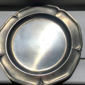 6 inch round pewter dish